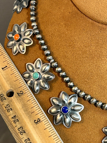 Flower Blossom Multi-Stone Necklace by Robert Johnson