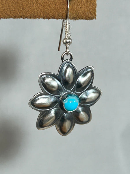 Turquoise Blossom Earrings by Robert Johnson