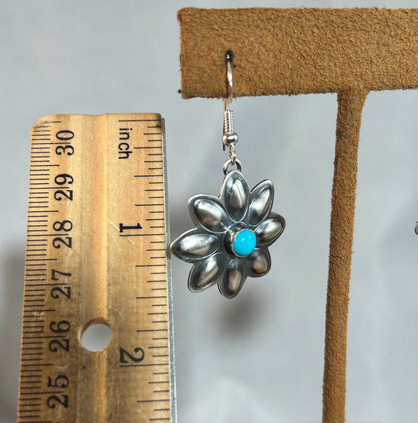 Turquoise Blossom Earrings by Robert Johnson