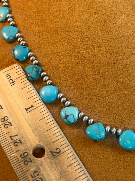 25 Stone Teardrop Turquoise Necklace by Kevin Randal Studios