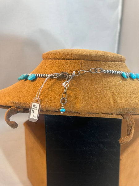 25 Stone Teardrop Turquoise Necklace by Kevin Randal Studios