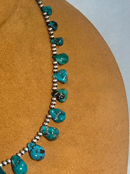 25 Stone Green Teardrop Turquoise Necklace by Kevin Randal Studios