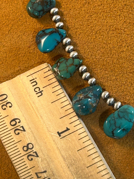 25 Stone Green Teardrop Turquoise Necklace by Kevin Randal Studios