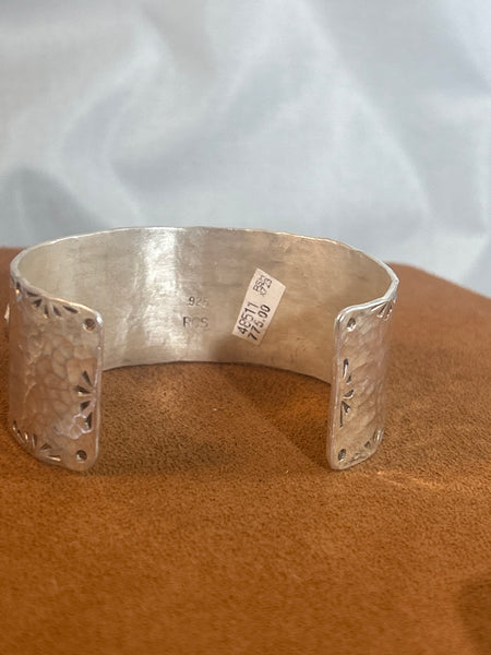 Mother of Pearl and Rhodochrosite Cuff by Richard Schmidt