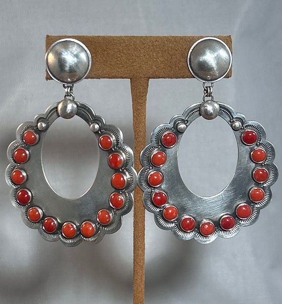 Large Scalloped Coral Earrings by Dennis Hogan