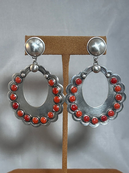 Large Scalloped Coral Earrings by Dennis Hogan