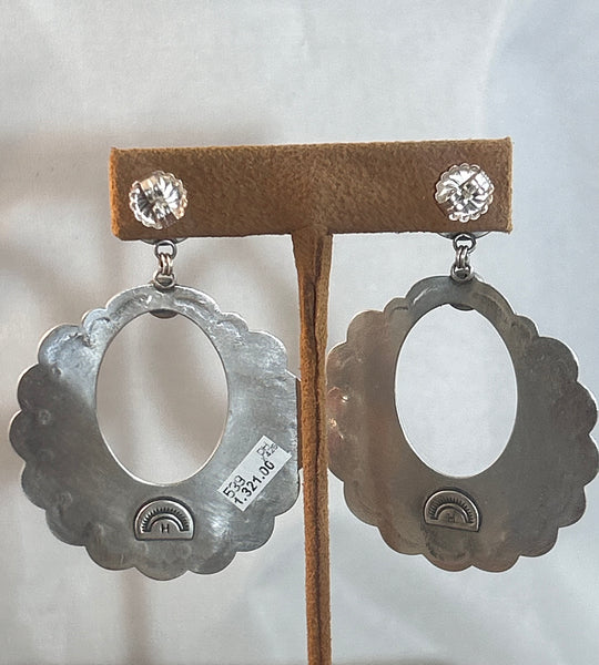 Large Scalloped Coral Earrings by Dennis Hogan