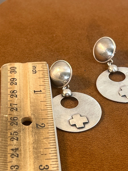 Disc Cross Earrings by Dennis Hogan