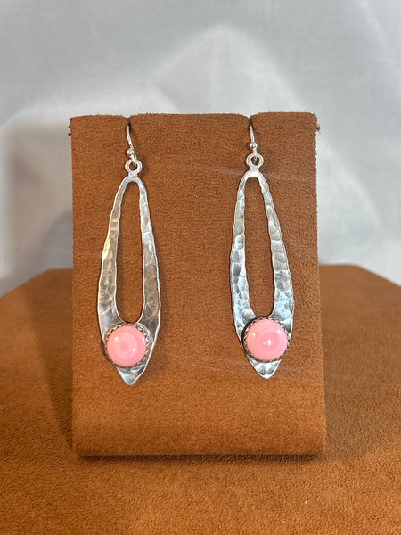 Oval Pink Conch Earrings by Richard Schmidt