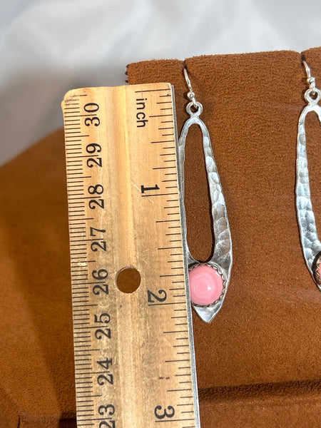 Oval Pink Conch Earrings by Richard Schmidt