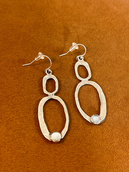Double Oval and Mother of Pearl Earrings by Richard Schmidt