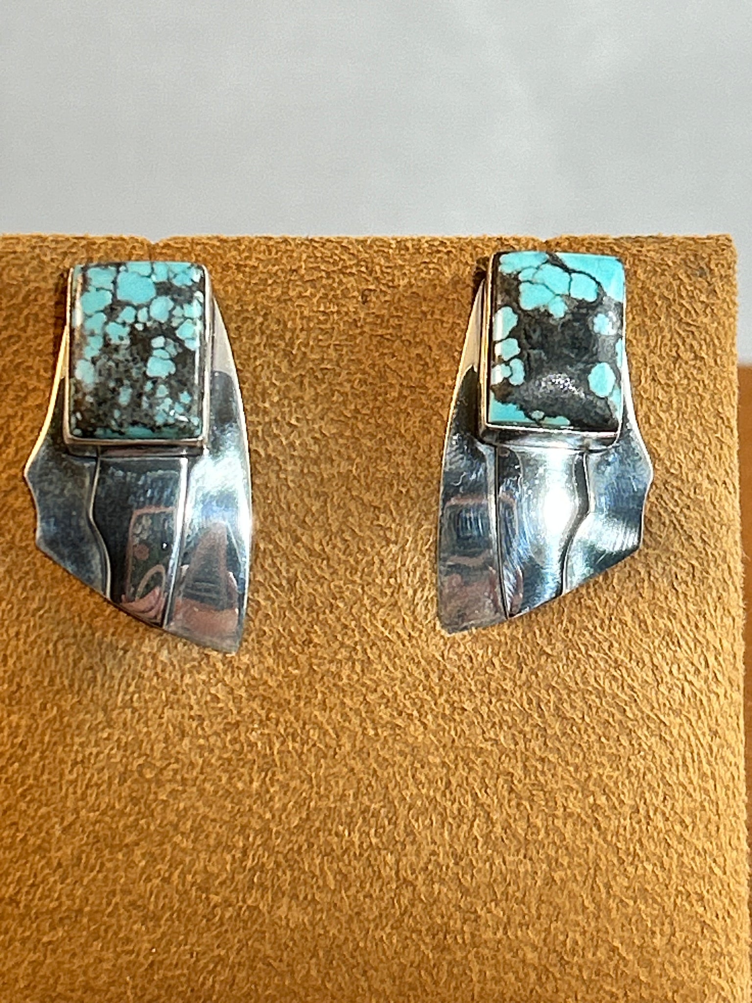 Turquoise Art Deco Earrings by Burch Driver