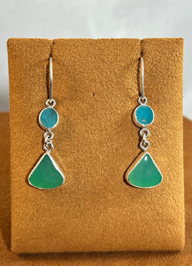 Chrysoprase and Chrysocolla Earrings by Burch Driver (Copy)