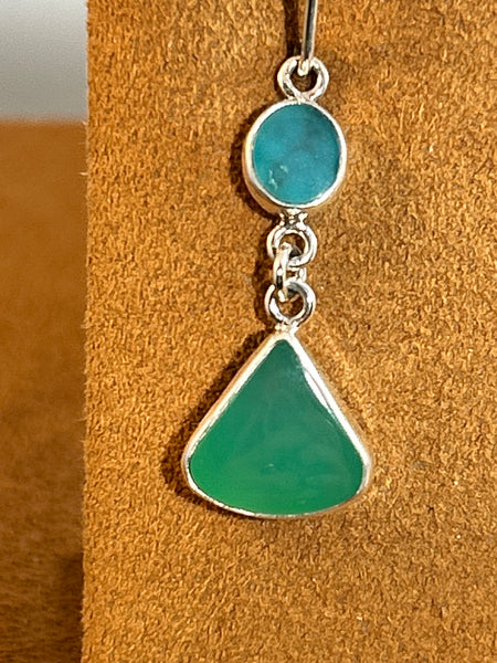 Chrysoprase and Chrysocolla Earrings by Burch Driver (Copy)