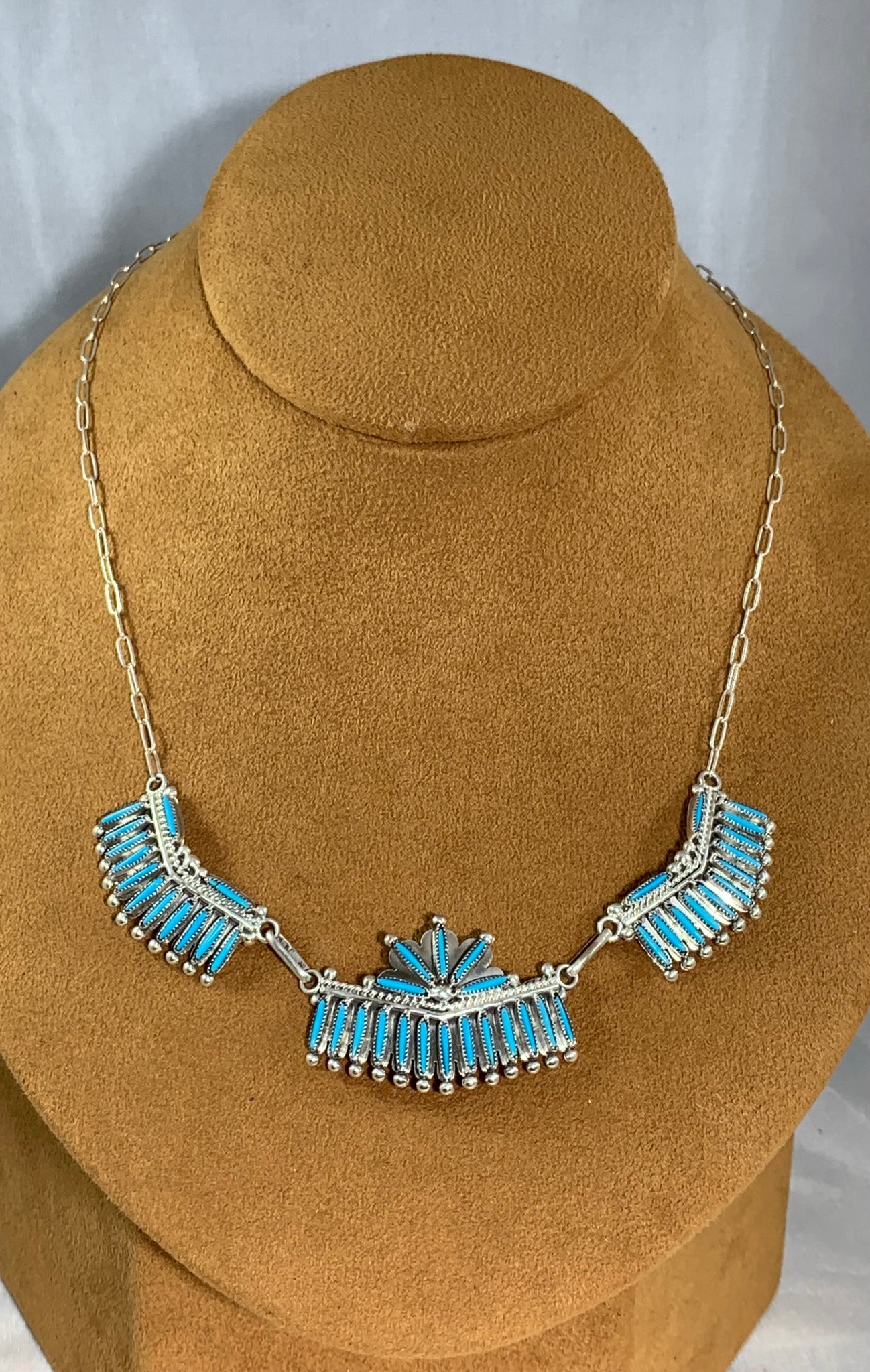 Zuni Needlepoint Necklace By S. Waatsa