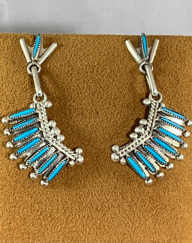 Zuni Needlepoint Earrings by S. Waatsa