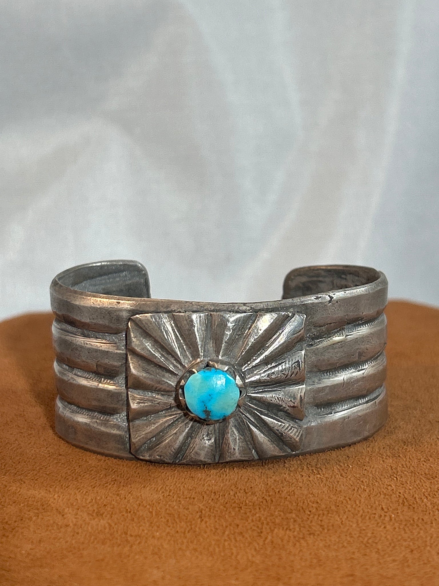 Turquoise on Square Cuff by Jock Favour