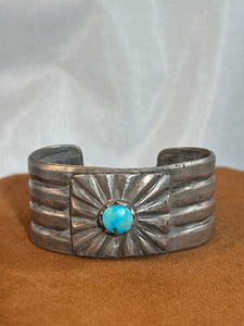 Turquoise on Square Cuff by Jock Favour