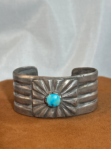 Turquoise on Square Cuff by Jock Favour