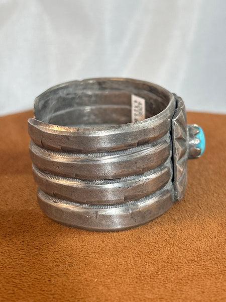 Turquoise on Square Cuff by Jock Favour