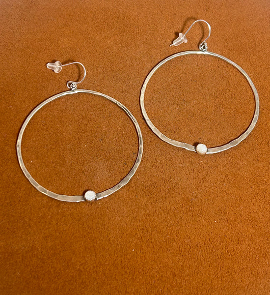 Slender Hoop Earrings with Mother of Pearl by Richard Schmidt