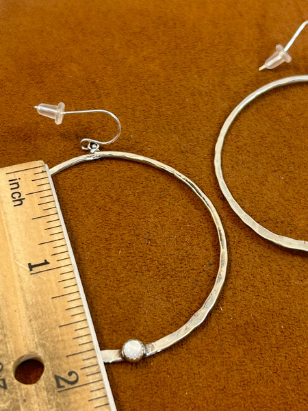 Slender Hoop Earrings with Mother of Pearl by Richard Schmidt