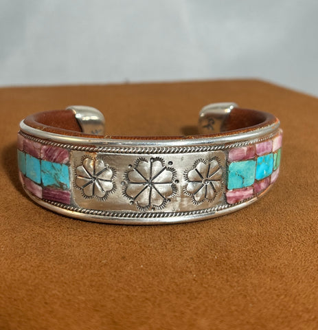 Mosaic Cuff with Silver Center by Charlie Favour