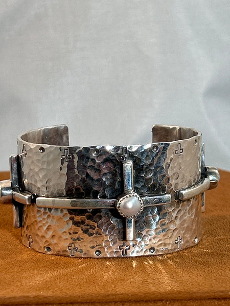 Pearl Cross Cuff by Richard Schmidt