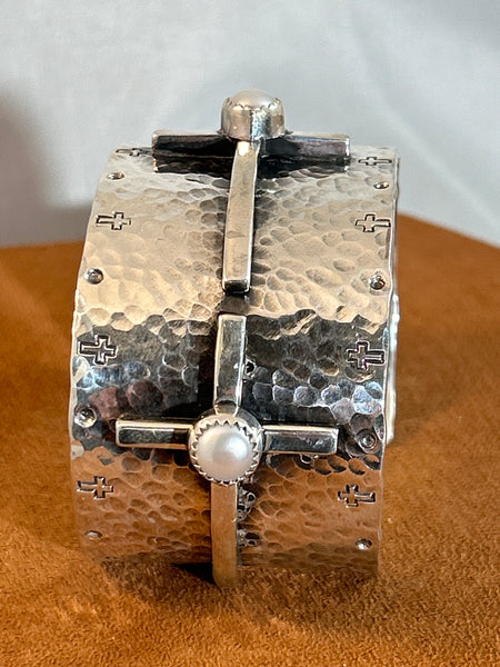 Pearl Cross Cuff by Richard Schmidt