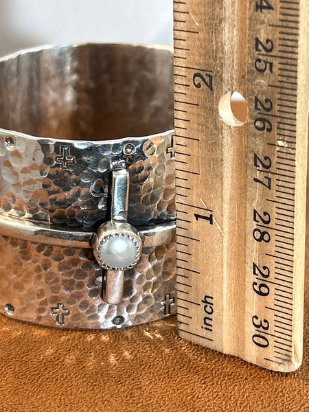 Pearl Cross Cuff by Richard Schmidt