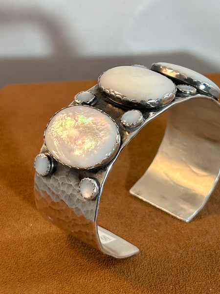 Glimmering Mother of Pearl Cuff by Richard Schmidt