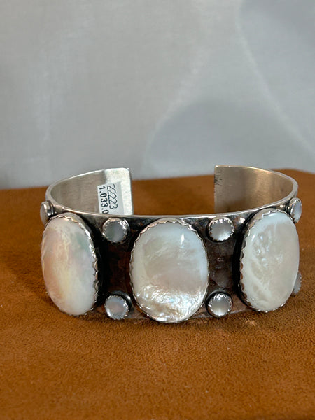 Glimmering Mother of Pearl Cuff by Richard Schmidt