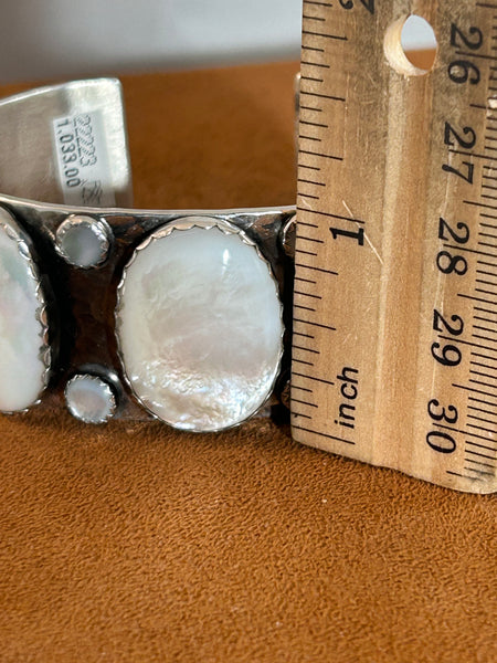 Glimmering Mother of Pearl Cuff by Richard Schmidt