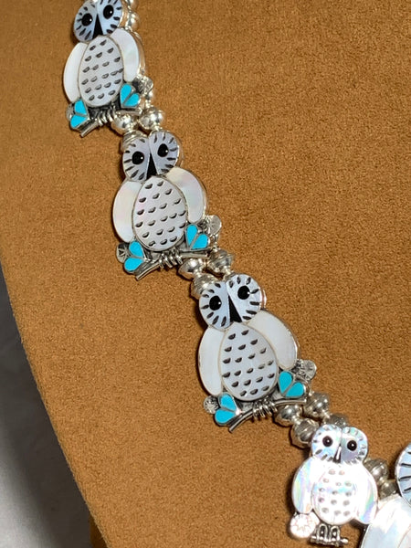 Zuni Inlay Owl Necklace by First American Traders