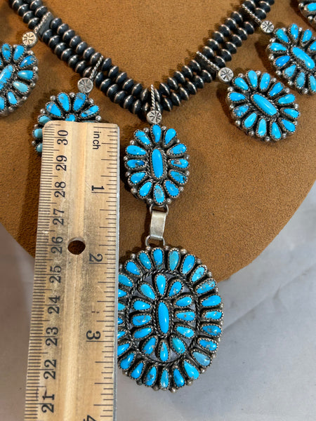 Navajo Turquoise Cluster Necklace