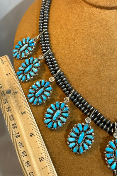 Navajo Turquoise Cluster Necklace
