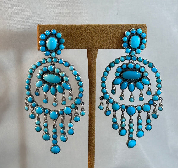 Chandelier Turquoise a Earrings by Emory Wentlng