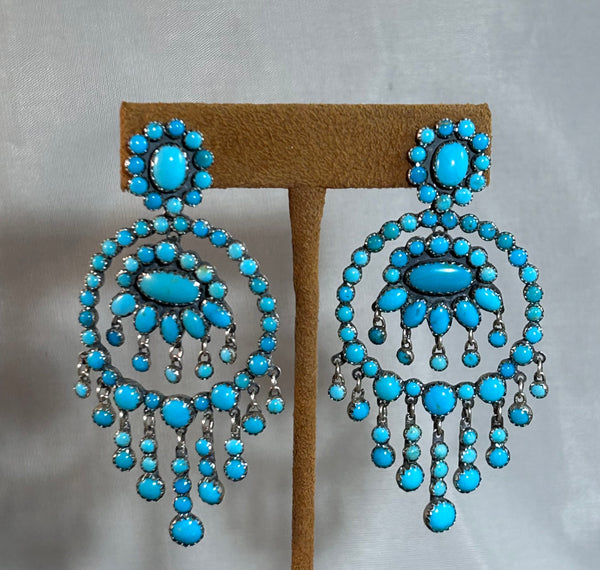 Chandelier Turquoise a Earrings by Emory Wentlng