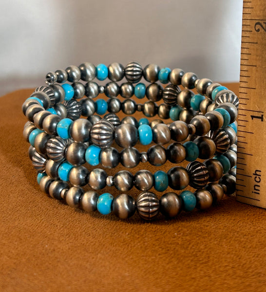 Wrap Silver and Turquoise Bracelet by Kevin Randall Studios