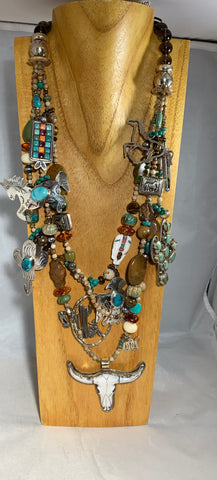 Steerhead Charm Necklace by Kim Yubeta
