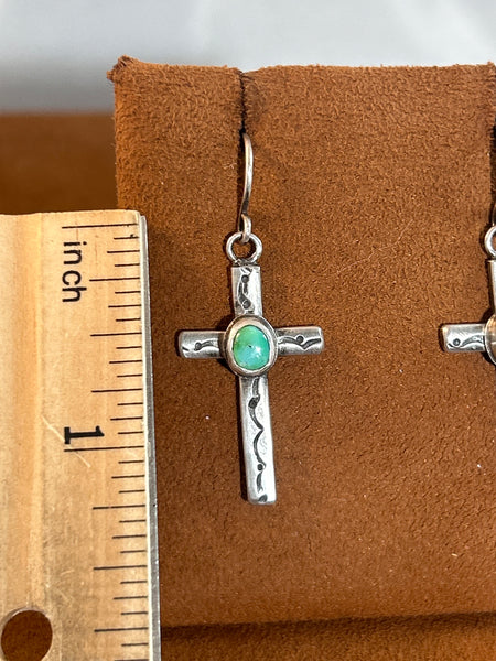 Turquoise Cross Earrings by Jennifer Favour
