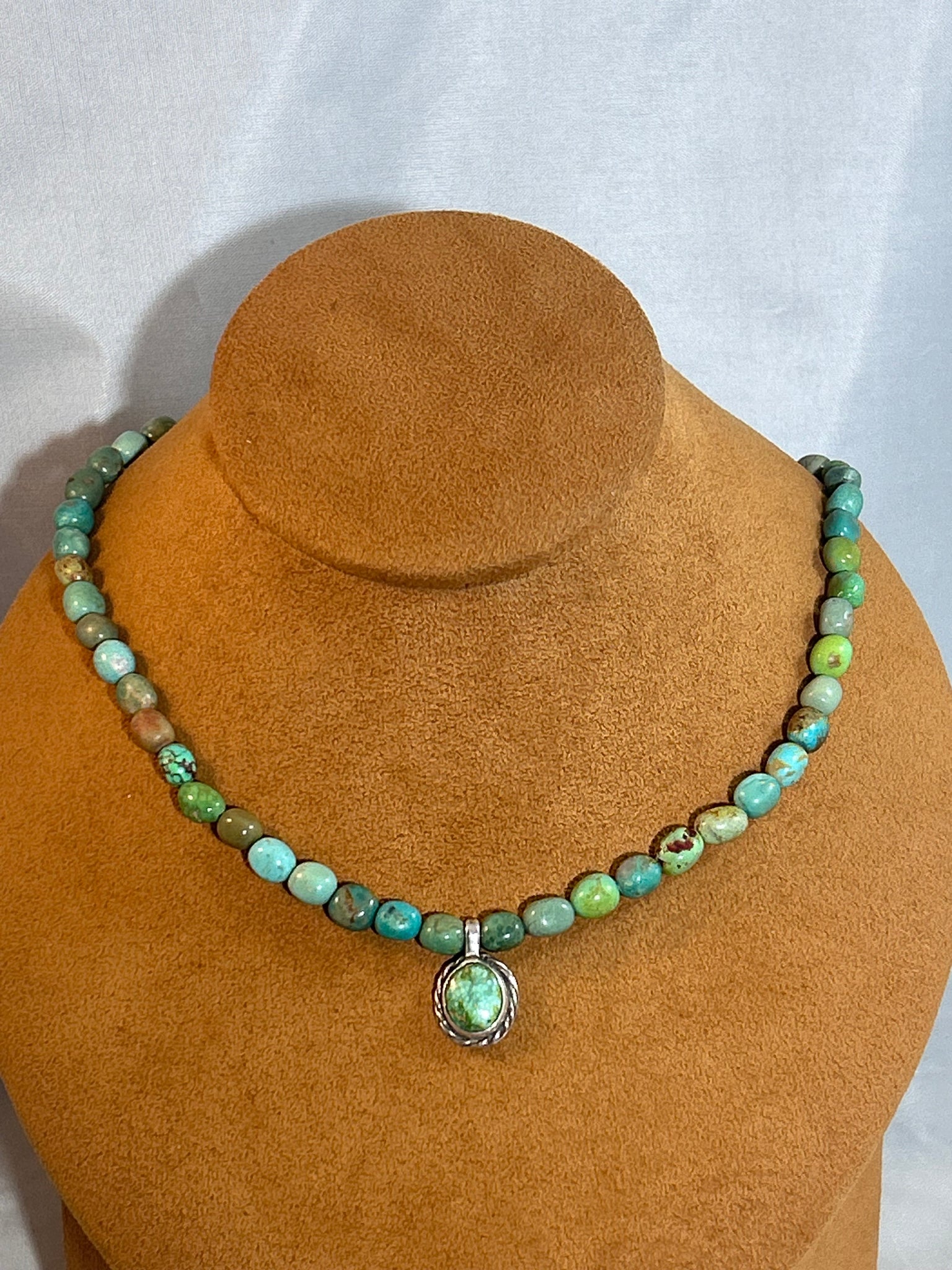 Green Turquoise Bead Necklace by Jennifer Favour