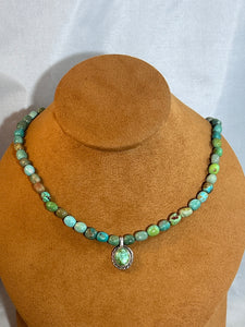 Green Turquoise Bead Necklace by Jennifer Favour