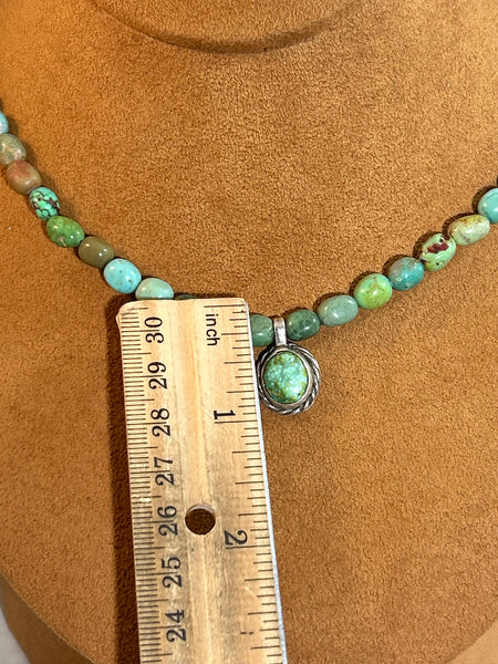Green Turquoise Bead Necklace by Jennifer Favour