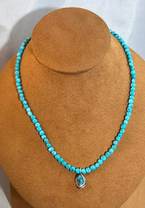 Blue Turquoise Bead Necklace by Jennifer Favour