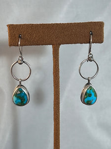 Hoop Drop Turquoise Earrings by Jennifer Favour