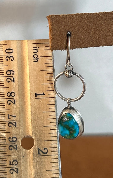 Hoop Drop Turquoise Earrings by Jennifer Favour
