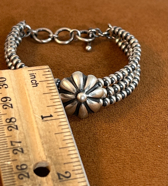 Fluted Flower Button Bracelet by Kevin Randall Studios