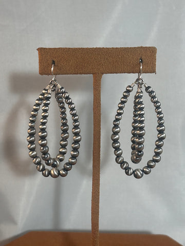 Double Hoop Silver Bead Earrings by Kevin Randall Studios (Copy)