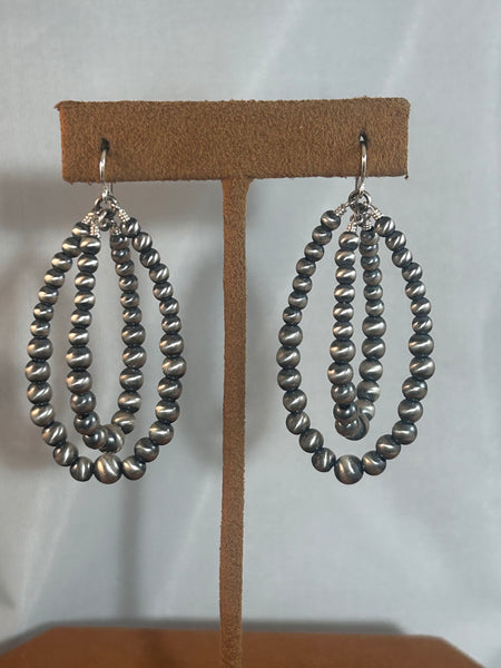 Double Hoop Silver Bead Earrings by Kevin Randall Studios (Copy)